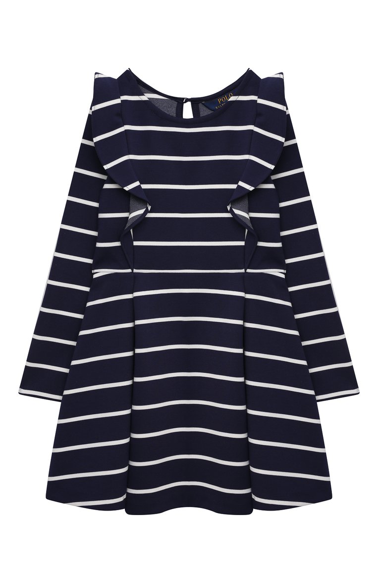 Детское платье POLO RALPH LAUREN синего цвета, арт. 311850665 | Фото 1 (Материал внешний: Синтетический материал; Рукава: Длинные; Девочки Кросс-КТ: Платье-одежда; Случай: Повседневный; Региональные ограничения белый список (Axapta Mercury): RU; Материал сплава: Проставлено; Драгоценные камни: Проставлено; Ростовка одежда: 3 года | 98 см, 4 года | 104 см)