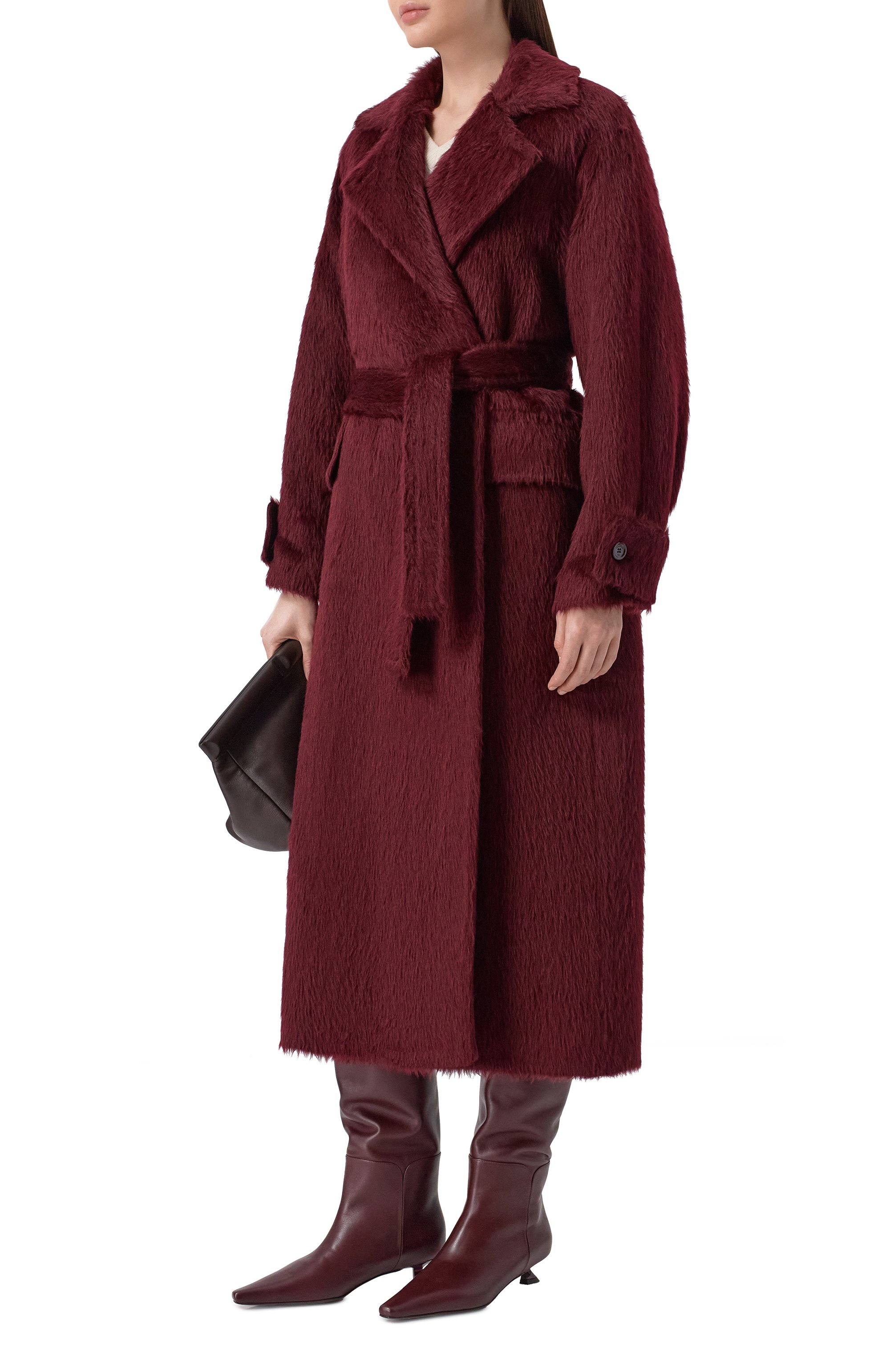 Шерстяное пальто MAX MARA бордового цвета по цене 430000 руб., арт. ALBATA1234, фото 2 Шерстяное пальто MAX MARA, арт. ALBATA1234, фото 2