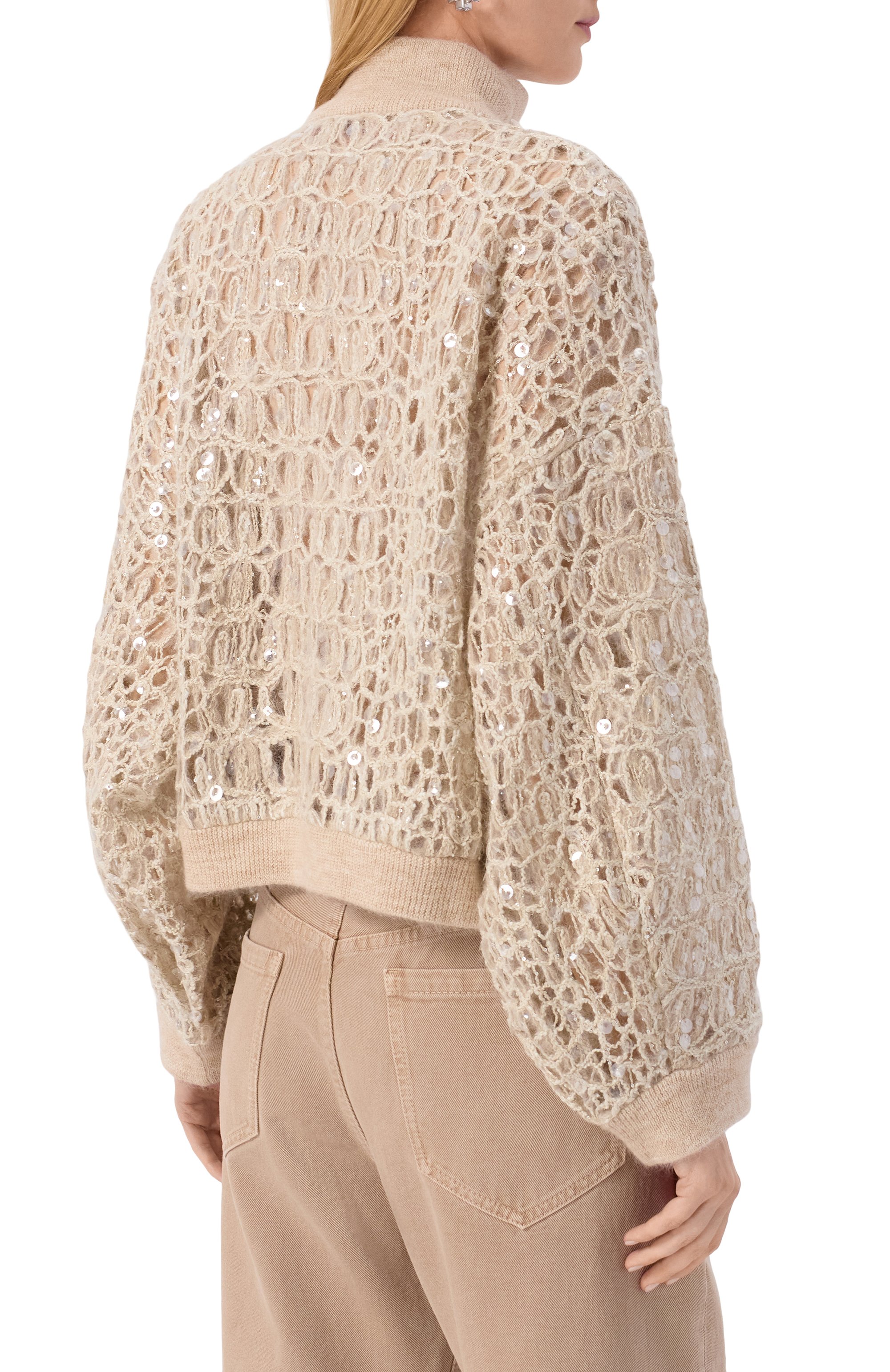 Кардиган с отделкой пайетками BRUNELLO CUCINELLI, арт. MRCR18906P, фото 4