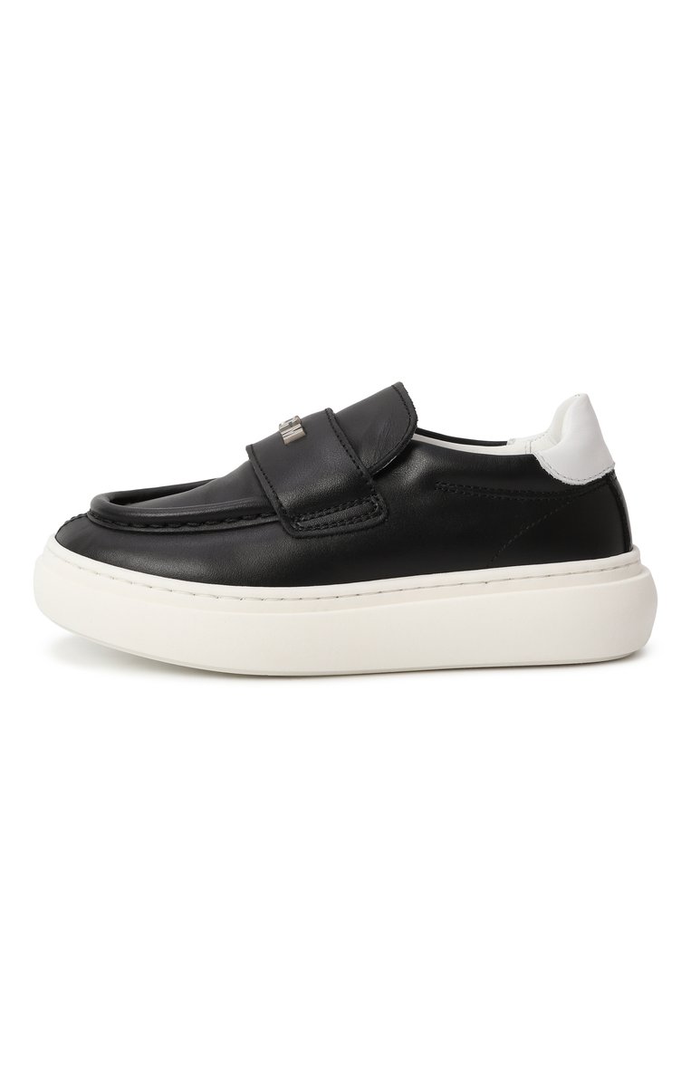 Детские кожаные слипоны MSGM KIDS черного цвета, арт. 79835/VAR2/28-35 | Фото 2 (Материал сплава: Проставлено; Материал внутренний: Натуральная кожа; Материал внешний: Натуральная кожа; Нос: Не проставлено)