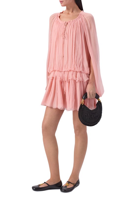 Шелковое платье Chloé CH26SR002001 Розовый  CH26SR002001 Фото 2