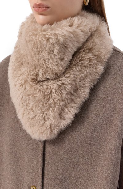 Шерстяной воротник YVES SALOMON светло-бежевого цвета по цене 49950 руб., арт. 26WAA619XXMAAG, фото 2 Шерстяной воротник YVES SALOMON, арт. 26WAA619XXMAAG, фото 2