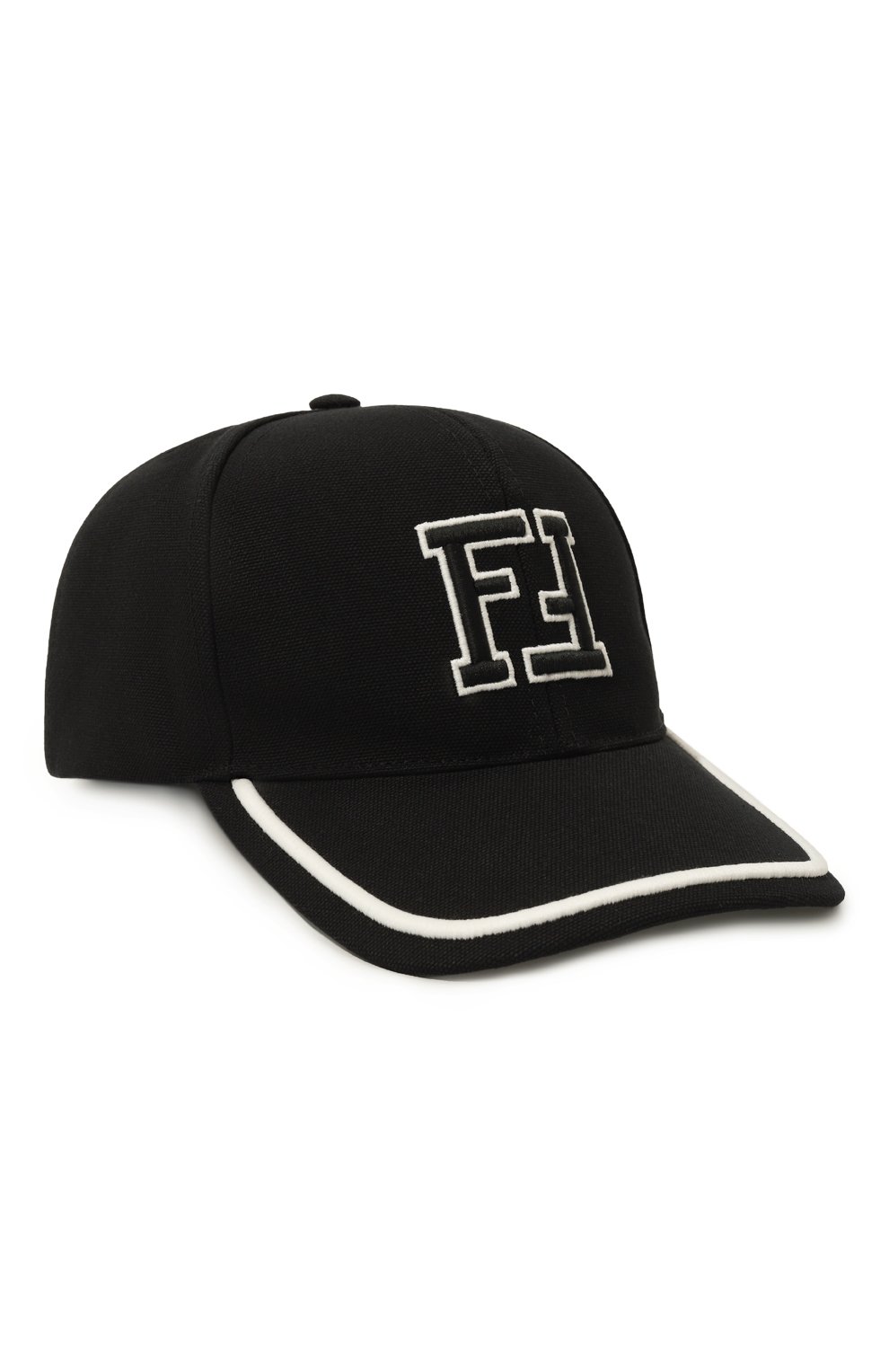 Хлопковая бейсболка FENDI черного цвета по цене 53550 руб., арт. FXQ983/AN0K/F0ZE7, фото 1 Хлопковая бейсболка FENDI, арт. FXQ983/AN0K/F0ZE7, фото 1