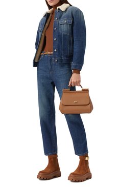 Женская сумка sicily medium DOLCE & GABBANA бежевого цвета, арт. BB9002/A1001_SET | Фото 7 (Ремень/цепочка: На ремешке; Драгоценные камни: Проставлено; Размер: medium; Материал: Натуральная кожа; Материал сплава: Проставлено)
