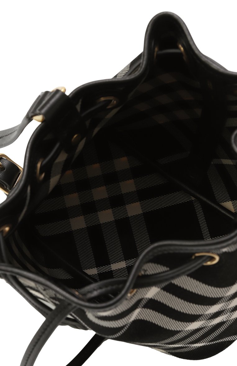 Женская сумка BURBERRY черного цвета, арт. 8095057 | Фото 5 (Материал: Т�екстиль; Ремень/цепочка: На ремешке; Размер: mini)