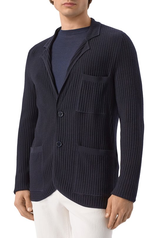 Шерстяной пиджак Brioni UMPM0L/PDK09 Синий  UMPM0L/PDK09 Фото 3