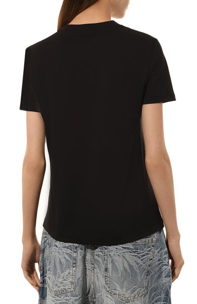 Хлопковая футболка VERSACE JEANS COUTURE черного цвета по цене 10750 руб., арт. 77HAHT01/CJ00T, фото 4 Хлопковая футболка VERSACE JEANS COUTURE, арт. 77HAHT01/CJ00T, фото 4
