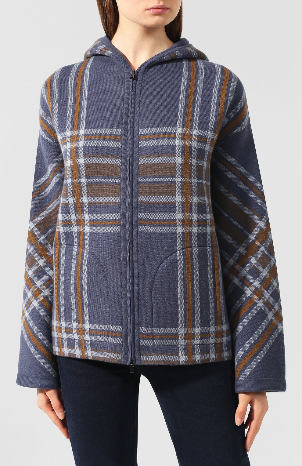 Кашемировый кардиган LORO PIANA синего цвета по цене 555000 руб., арт. FAI7099, фото 3 Кашемировый кардиган LORO PIANA, арт. FAI7099, фото 3