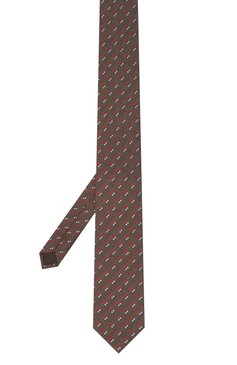 Мужской шелковый галстук BROUBACK коричневого цвета, арт. TIE 8CM/SS24 | Фото 3 (Материал сплава: Проставлено; Материал: Шелк, Текстиль; Нос: Не проставлено; Принт: С принтом)