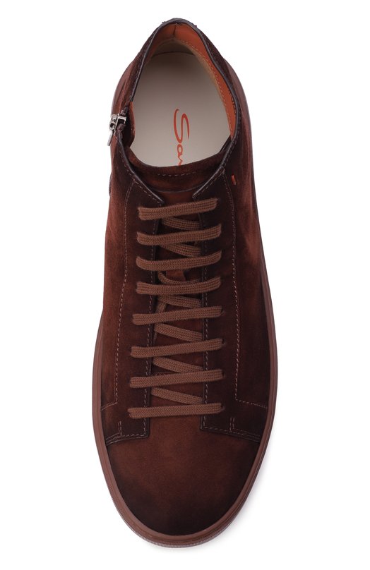 Замшевые кеды Cleanic Santoni MBCG22141F0XKA0L Коричневый  MBCG22141F0XKA0L Фото 6