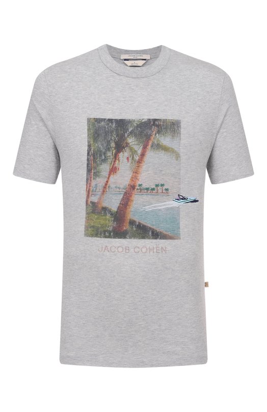Хлопковая футболка Jacob Cohen JUR_4R002 002 M4530 L1 Серый JUR_4R002 002 M4530 L1