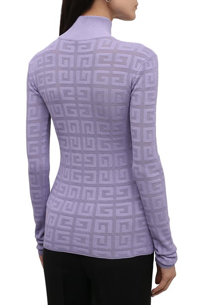 Водолазка из вискозы GIVENCHY сиреневого цвета по цене 94700 руб., арт. BW90DK4ZAQ, фото 4 Водолазка из вискозы GIVENCHY, арт. BW90DK4ZAQ, фото 4