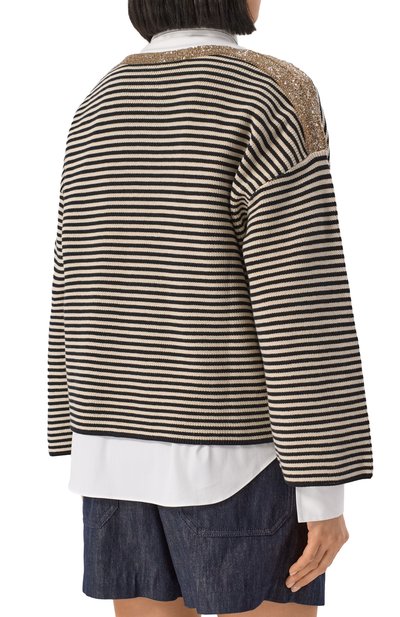 Хлопковый пуловер BRUNELLO CUCINELLI, арт. M19253608, фото 4