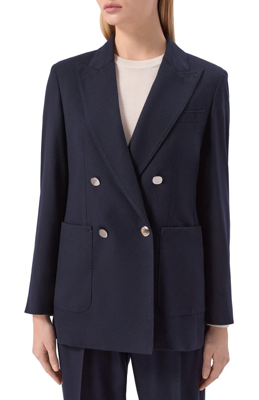 Шерстяной жакет Max Mara ST0P Синий  ST0P Фото 3