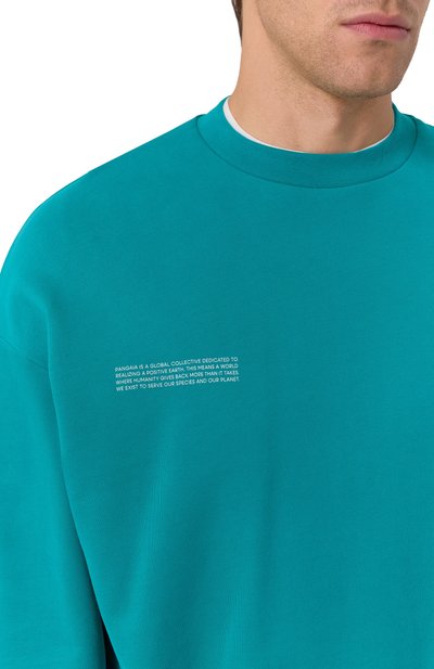 Хлопковый свитшот PANGAIA бирюзового цвета по цене 19500 руб., арт. 10000183, фото 5 Хлопковый свитшот PANGAIA, арт. 10000183, фото 5
