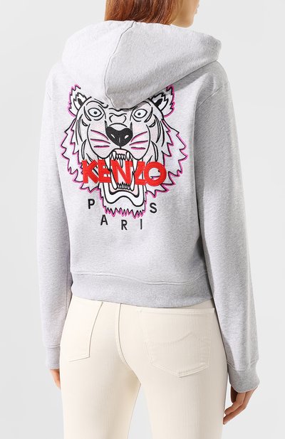 Хлопковый кардиган KENZO серого цвета по цене 43550 руб., арт. 2BL7214XA, фото 4 Хлопковый кардиган KENZO, арт. 2BL7214XA, фото 4
