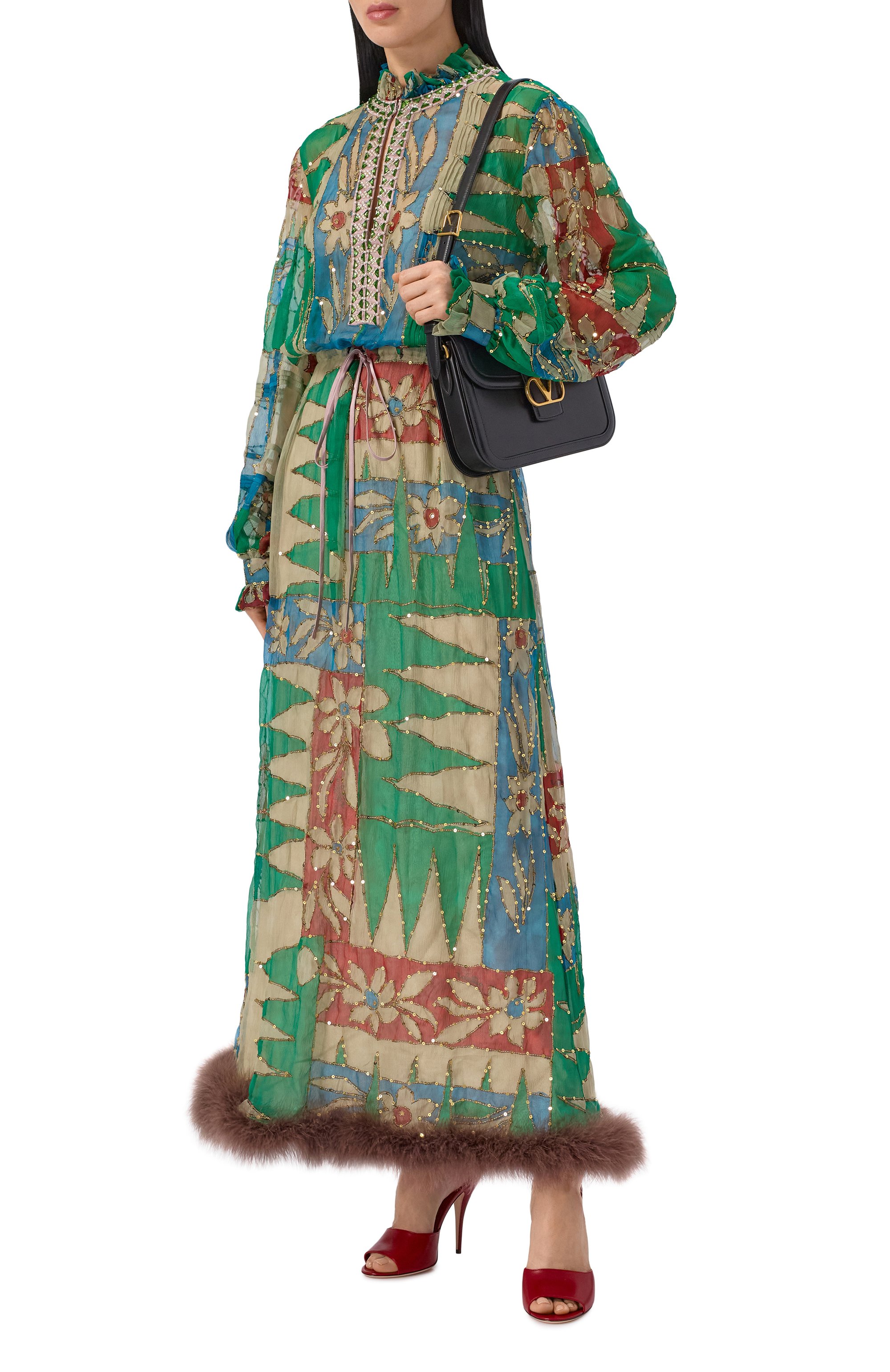 Шелковое платье VALENTINO, арт. 8B3VAHJ5/9VU, фото 2