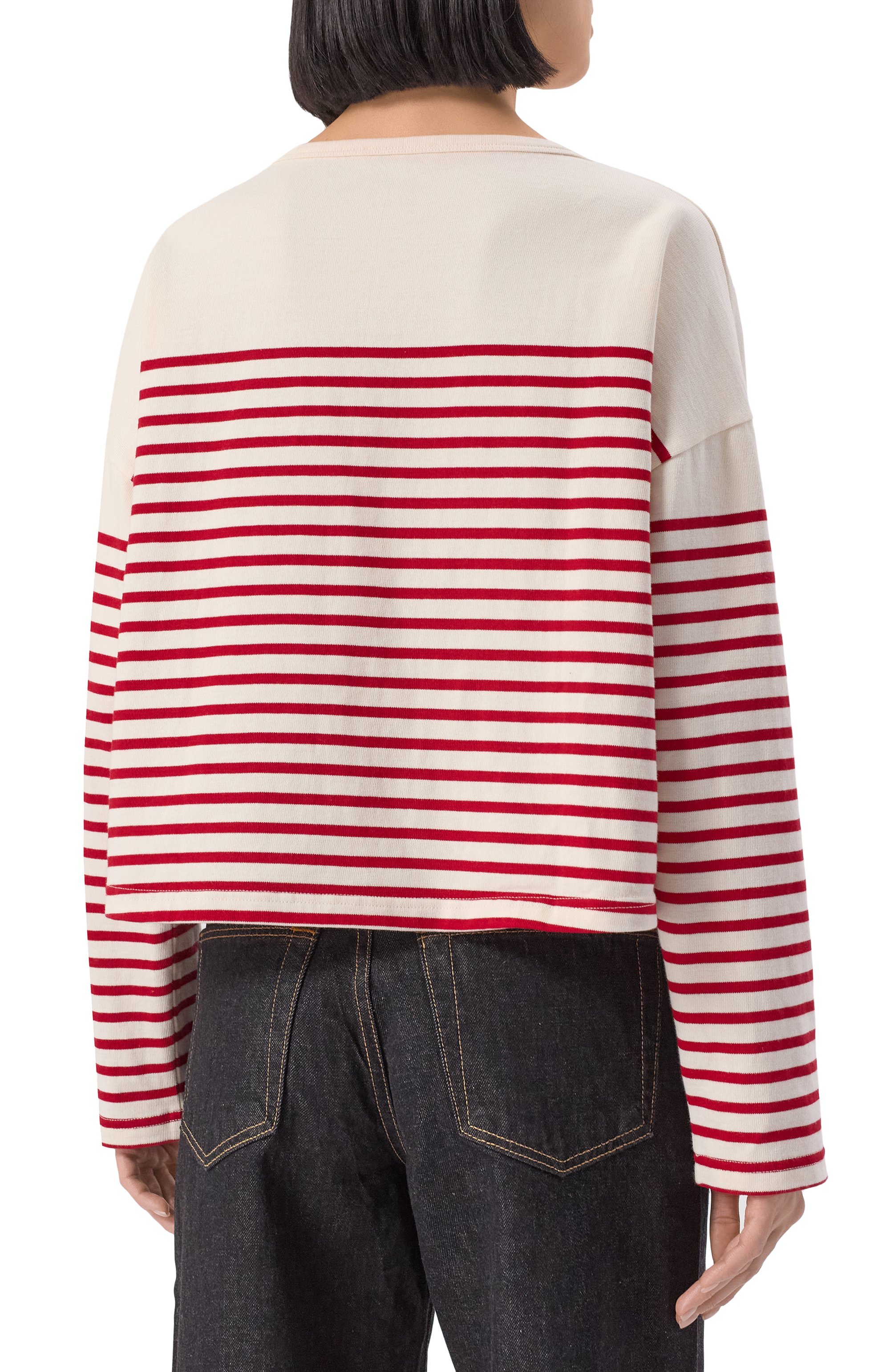 Хлопковый лонгслив SPORTY AND RICH кремового цвета по цене 15800 руб., арт. T0035508300ST15, фото 4 Хлопковый лонгслив SPORTY AND RICH, арт. T0035508300ST15, фото 4