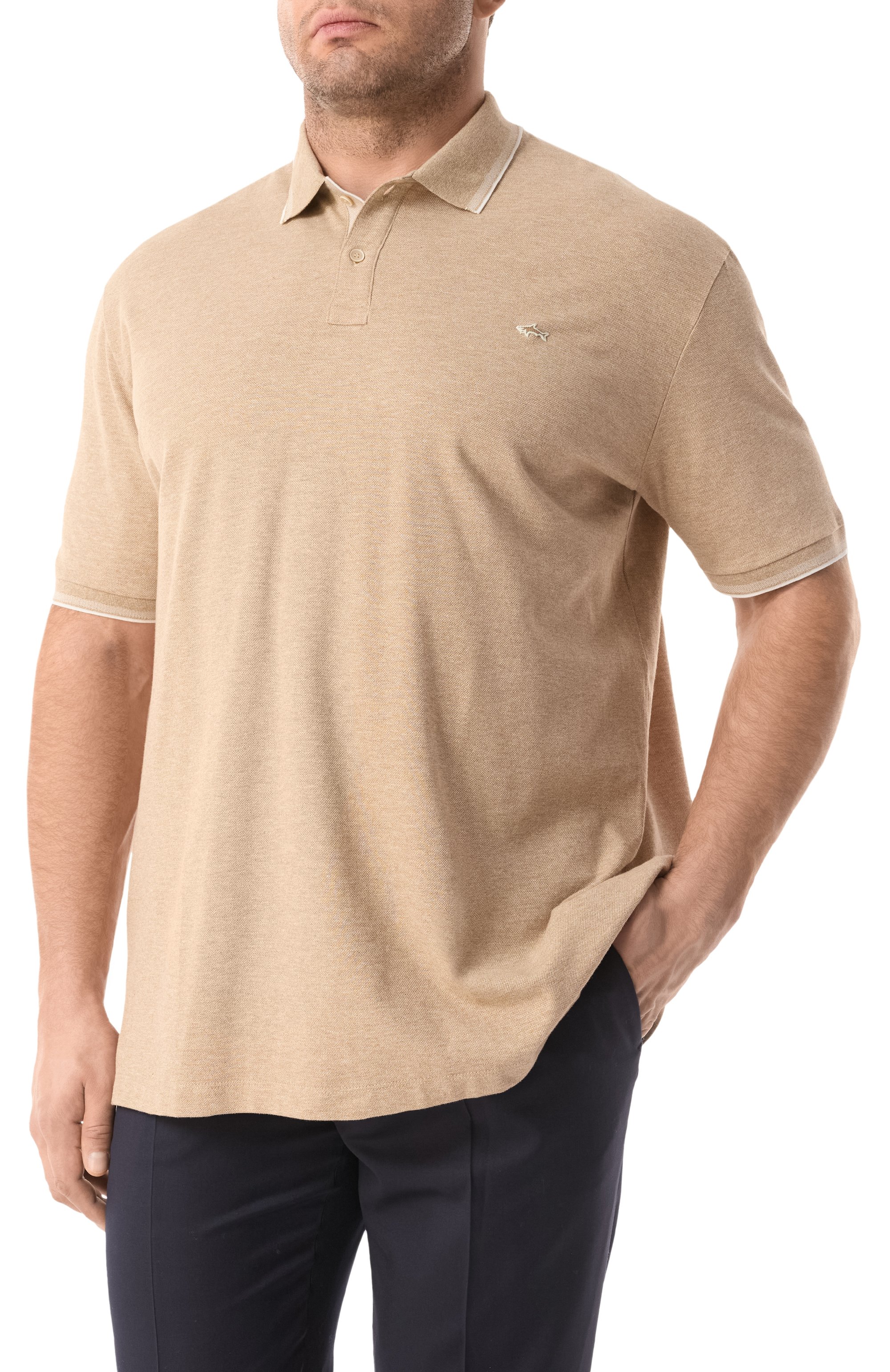 Хлопковое поло PAUL&SHARK бежевого цвета по цене 29650 руб., арт. 25411205/3XL, фото 3 Хлопковое поло PAUL&SHARK, арт. 25411205/3XL, фото 3