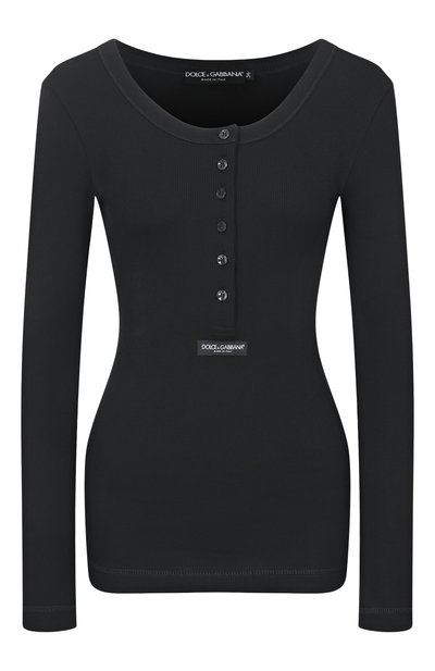 Женская хлопковый лонгслив-хенли DOLCE & GABBANA, арт. F8W44T/FU7AV