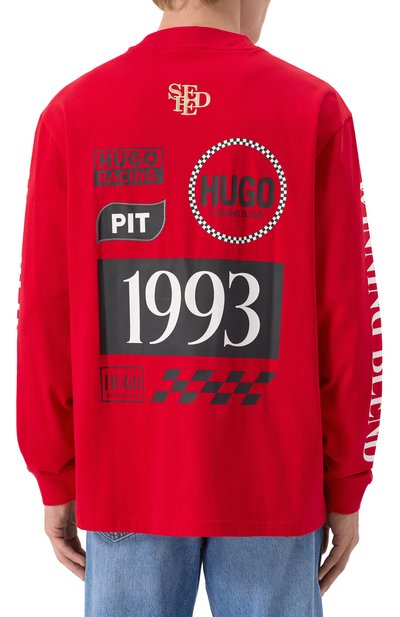 Хлопковый лонгслив HUGO, арт. 50531250, фото 4