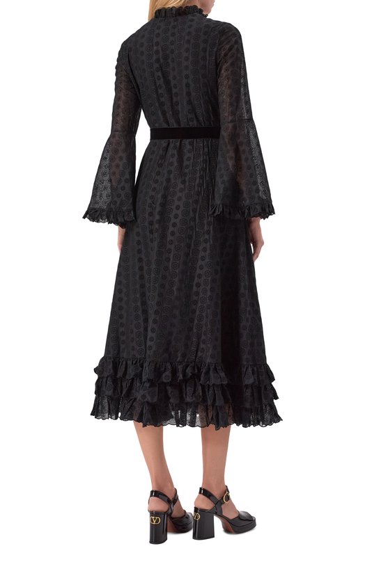 Хлопковое платье Valentino 7B3VAFU5/9EU Чёрный  7B3VAFU5/9EU Фото 3