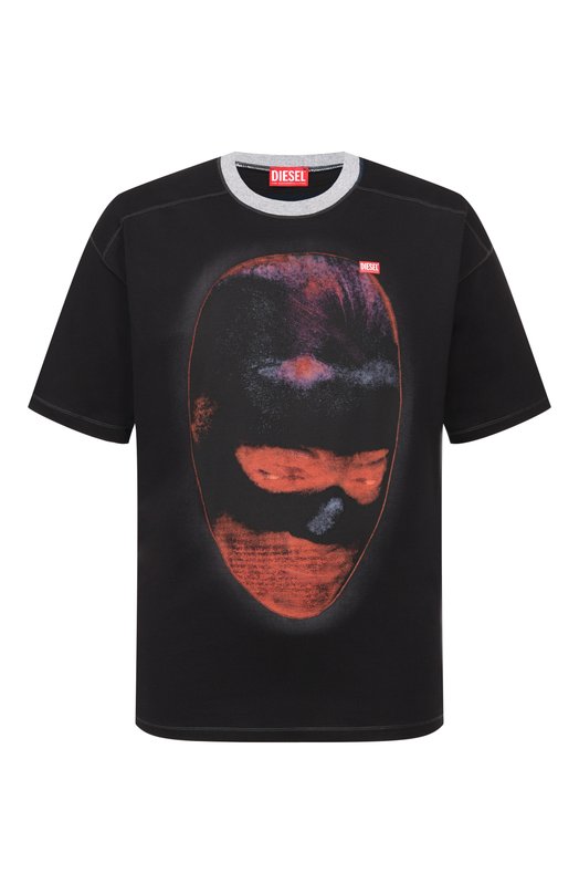 Хлопковая футболка Diesel A20940/0PLAT Чёрный A20940/0PLAT