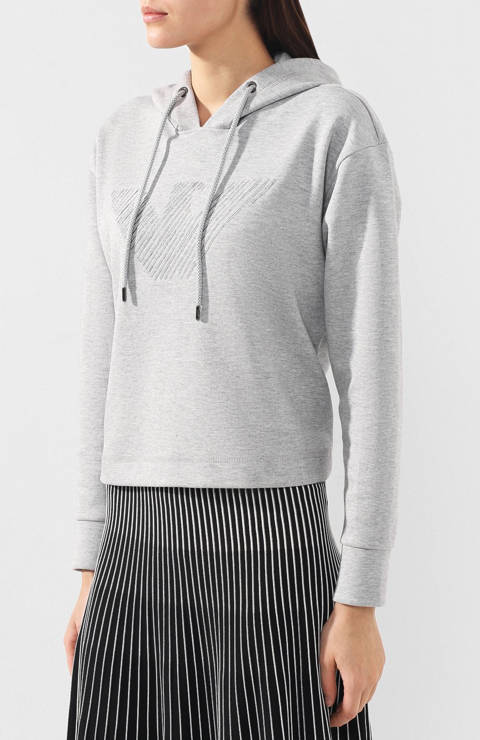 Хлопковый пуловер EMPORIO ARMANI серого цвета по цене 24600 руб., арт. 3G2M65/2J92Z, фото 3 Хлопковый пуловер EMPORIO ARMANI, арт. 3G2M65/2J92Z, фото 3
