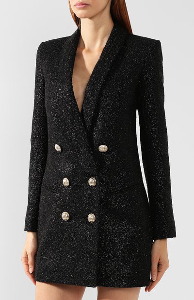 Шерстяное платье BALMAIN черного цвета по цене 298000 руб., арт. SF16132/W038, фото 3 Шерстяное платье BALMAIN, арт. SF16132/W038, фото 3