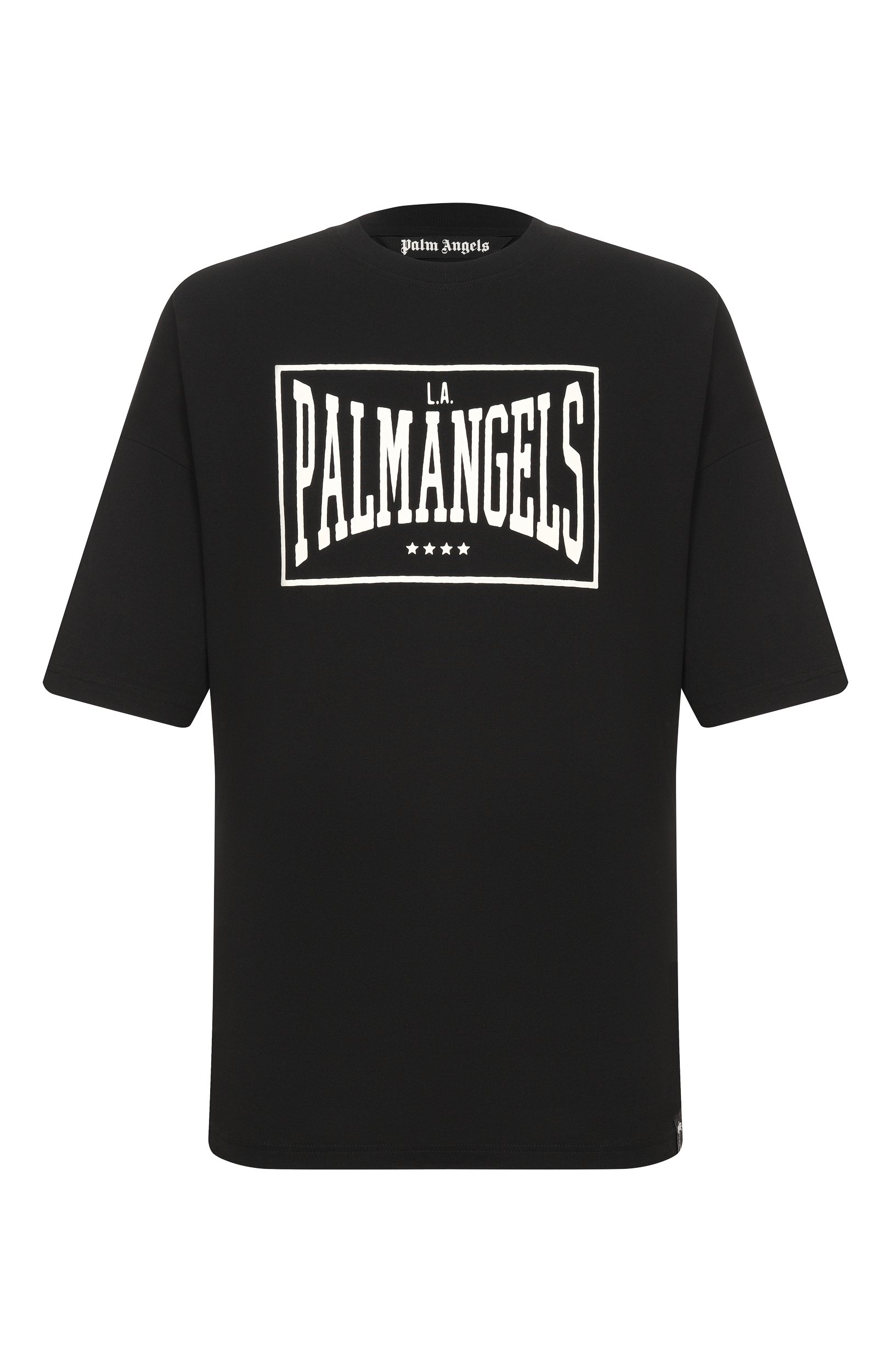 Хлопковая футболка PALM ANGELS черного цвета по цене 22500 руб., арт. PAMAA003JR004, фото 1 Хлопковая футболка PALM ANGELS, арт. PAMAA003JR004, фото 1