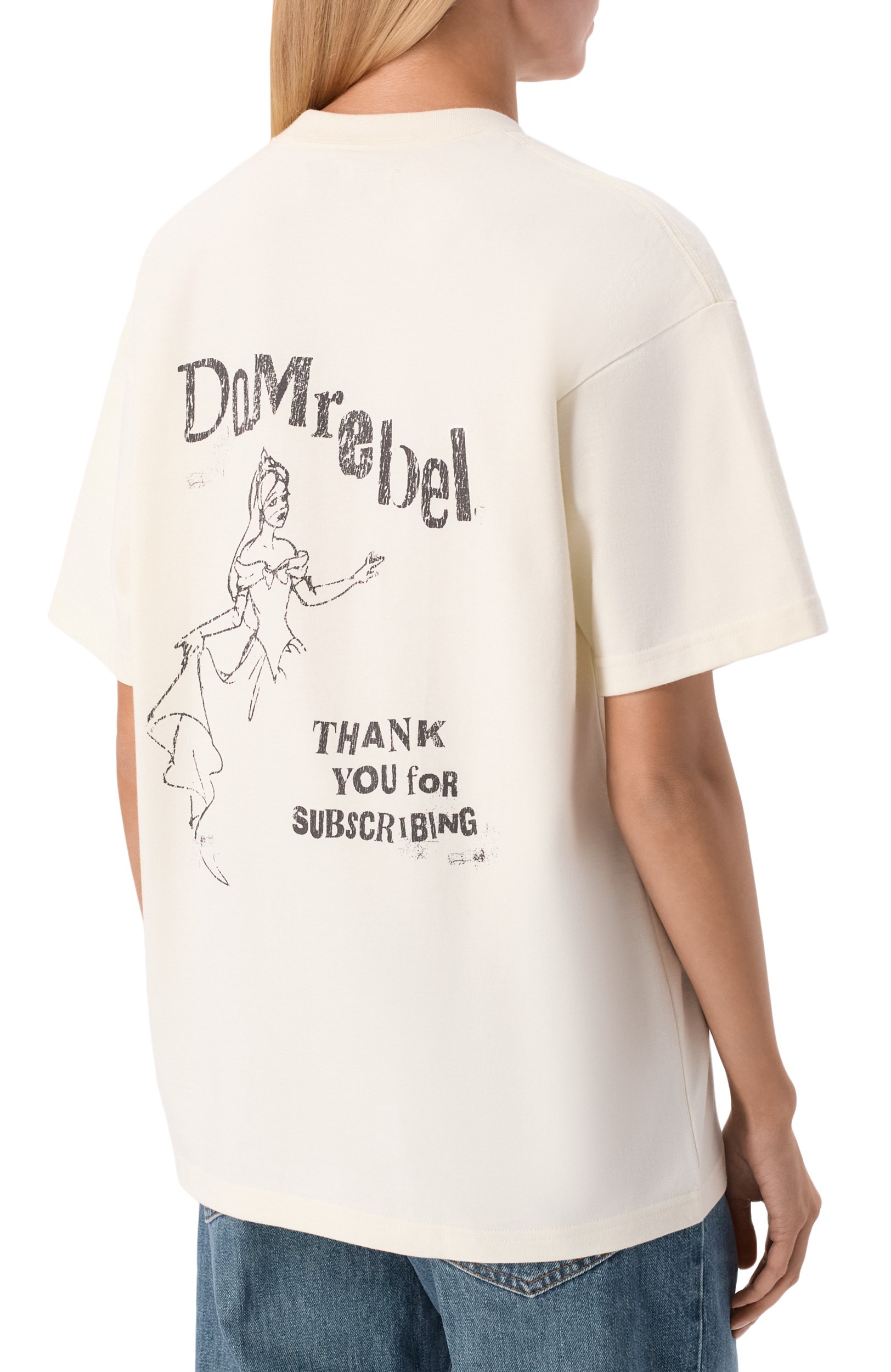 Хлопковая футболка DOMREBEL белого цвета по цене 22100 руб., арт. SUBSCRIBE/T-SHIRT, фото 4 Хлопковая футболка DOMREBEL, арт. SUBSCRIBE/T-SHIRT, фото 4