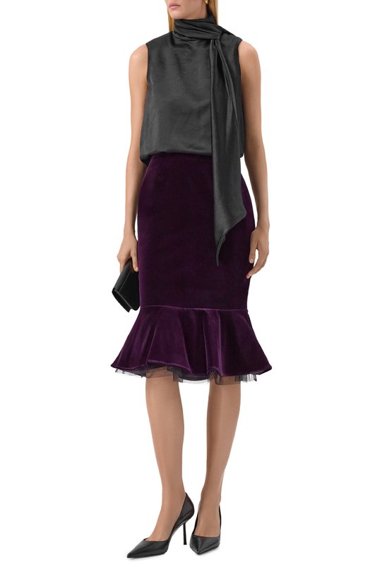 Бархатная юбка Nina Ricci 25ACJU014/C01092 Фиолетовый  25ACJU014/C01092 Фото 2