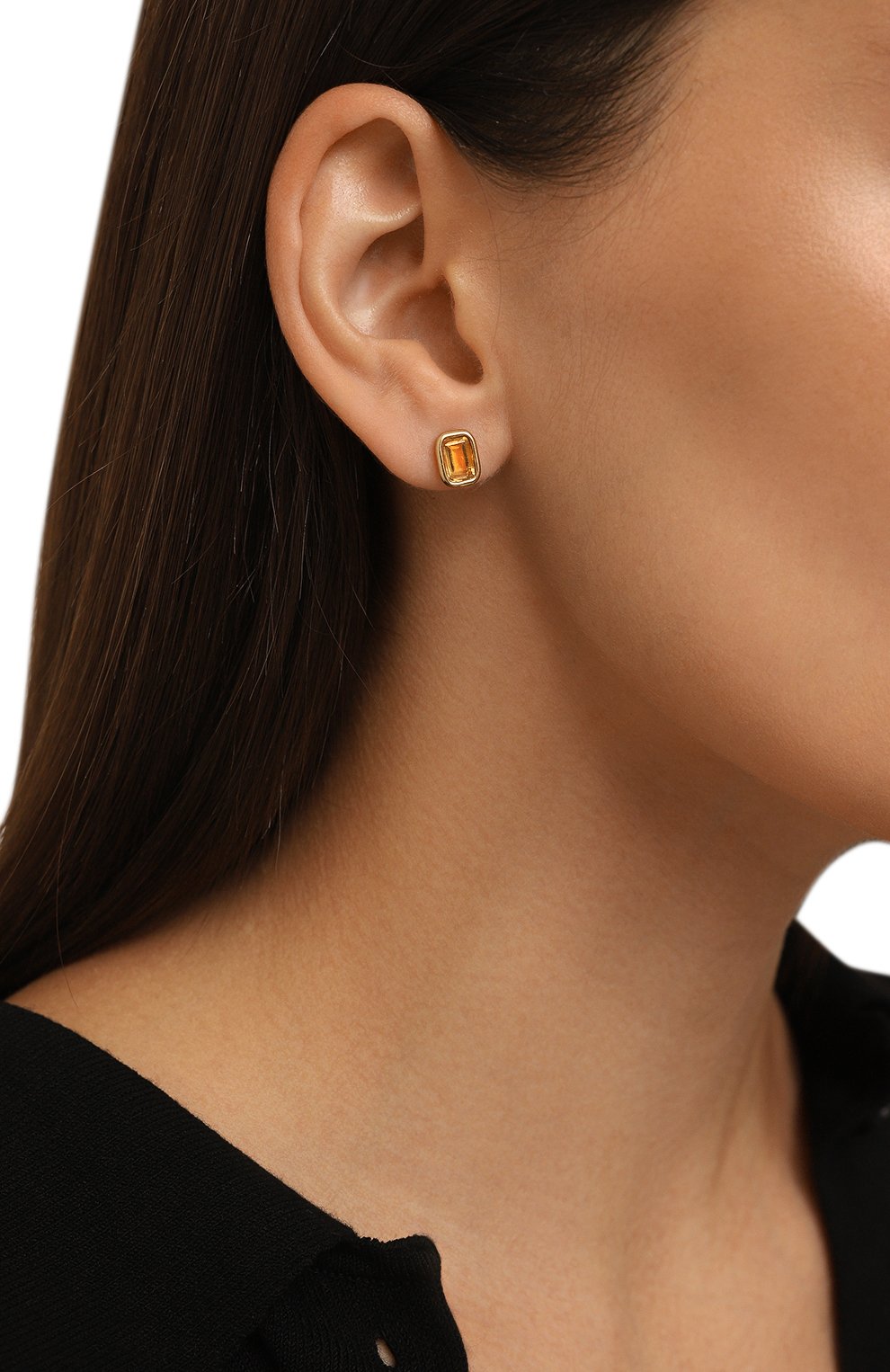 Серьги-пусеты wave base c цитринами MOONKA, арт. wav-p-cit, фото 2