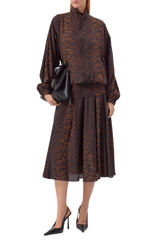 Шелковый бомбер Balenciaga 850787/TSL71 Леопардовый  850787/TSL71 Фото 2