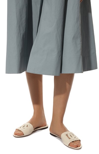 Кожаные шлепанцы bianca DOLCE & GABBANA, арт. CQ0436/AY329, фото 3