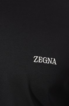 Мужская хлопковая футболка ZEGNA темно-синего цвета, арт. E7360A5/B760 | Фото 5 (Принт: Без принта; Рукава: Короткие; Длина (для топов): Стандартные; Материал сплава: Проставлено; Материал внешний: Хлопок; Драгоценные камни: Проставлено; Стили: Кэжуэл)