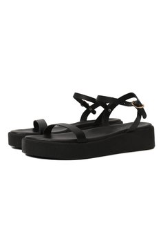 Женские кожаные сандалии irida ANCIENT GREEK SANDALS черного цвета, арт. IRIDA/VACHETTA | Фото 1 (Подошва: Платформа; Каблук высота: Низкий; Материал внутренний: Натуральная кожа, Текстиль; Материал сплава: Проставлено; Драгоценные камни: Проставлено)