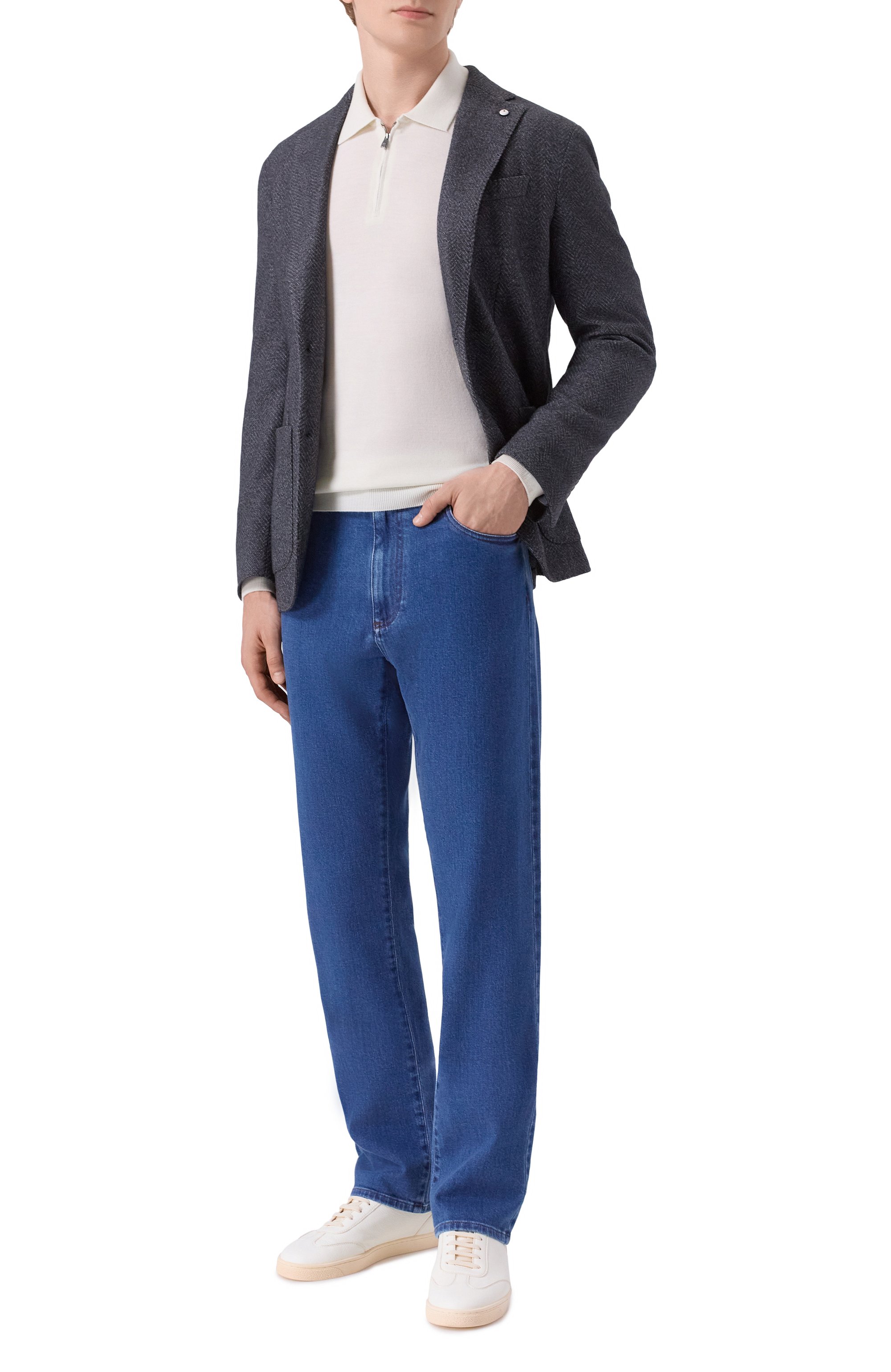 Пиджак из шерсти и хлопка L.B.M. 1911 темно-серого цвета по цене 98550 руб., арт. 2887/55515, фото 3 Пиджак из шерсти и хлопка L.B.M. 1911, арт. 2887/55515, фото 3