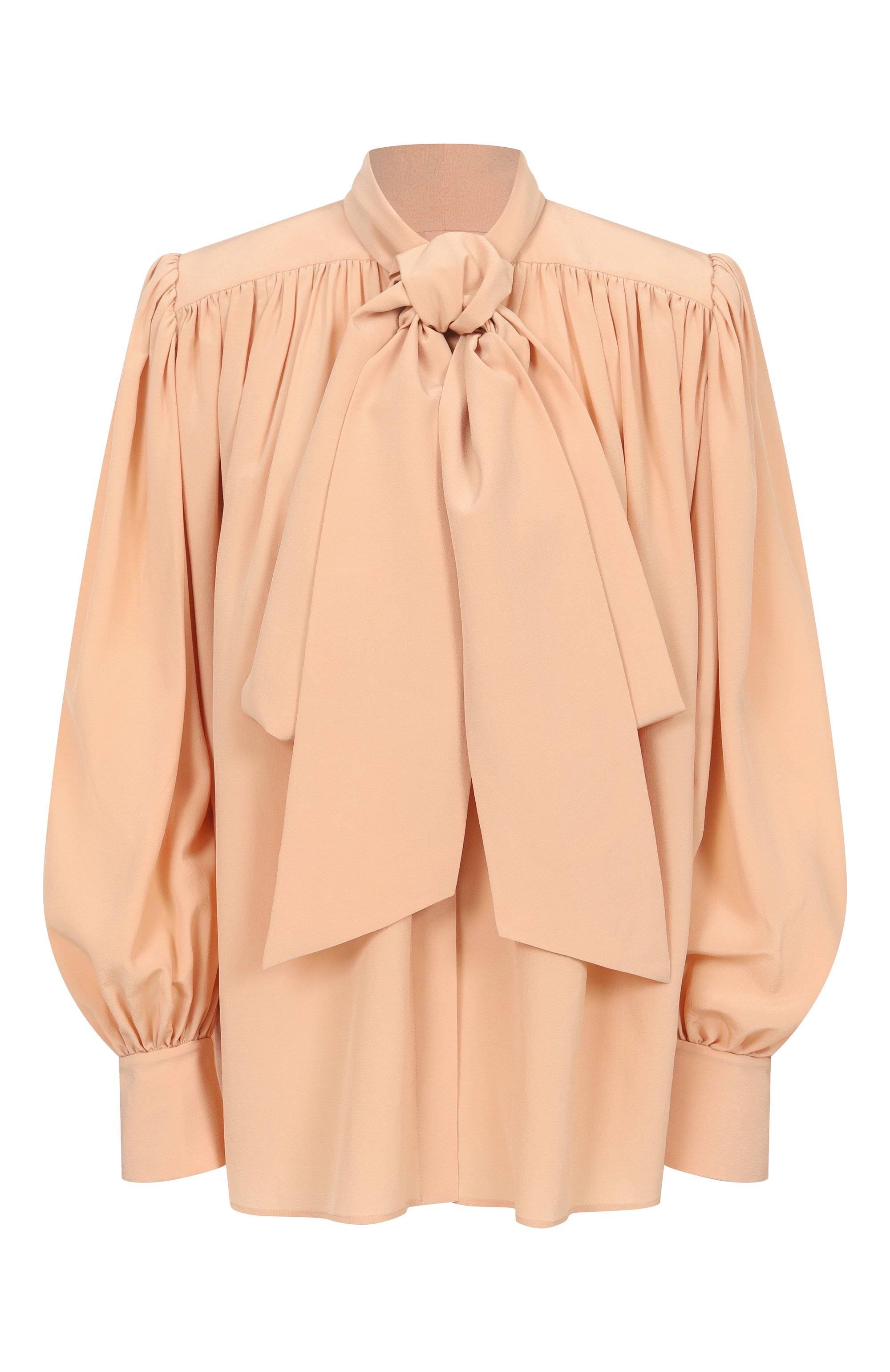 Шелковая блузка CHLOÉ бежевого цвета по цене 299500 руб., арт. CH25WHT05005, фото 1 Шелковая блузка CHLOÉ, арт. CH25WHT05005, фото 1