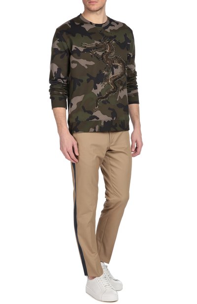 Хлопковые брюки с лампасами  VALENTINO, арт. KV0RCH54/32C, фото 2