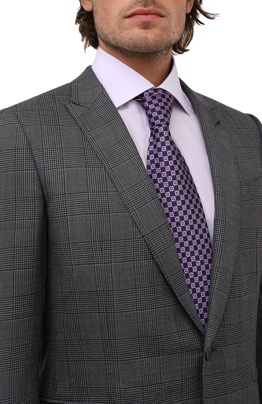 Шелковый галстук ZEGNA фиолетового цвета по цене 21400 руб., арт. Z2D83T/1XW, фото 2 Шелковый галстук ZEGNA, арт. Z2D83T/1XW, фото 2