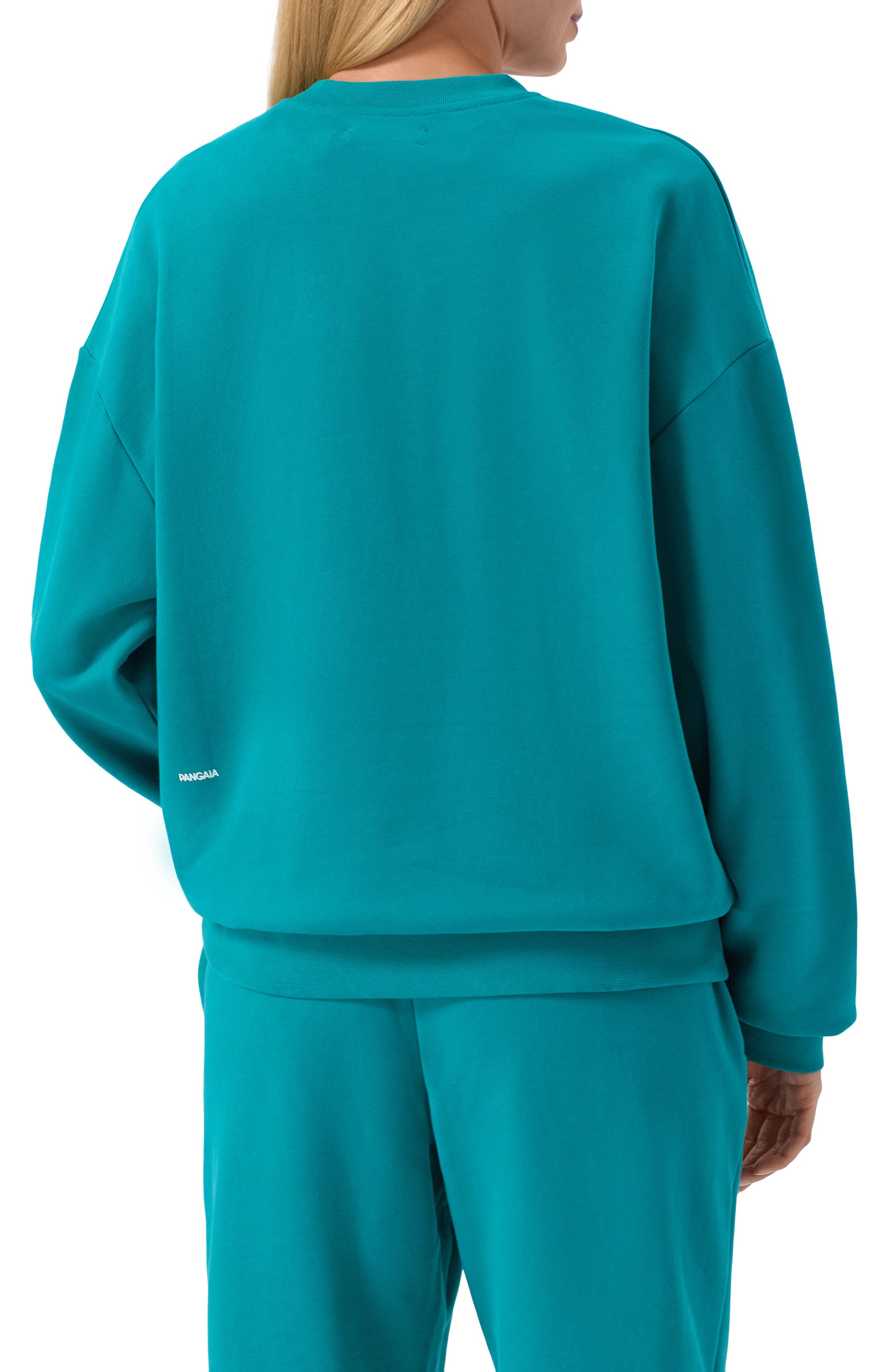Хлопковый свитшот PANGAIA бирюзового цвета по цене 19500 руб., арт. 10000183, фото 8 Хлопковый свитшот PANGAIA, арт. 10000183, фото 8