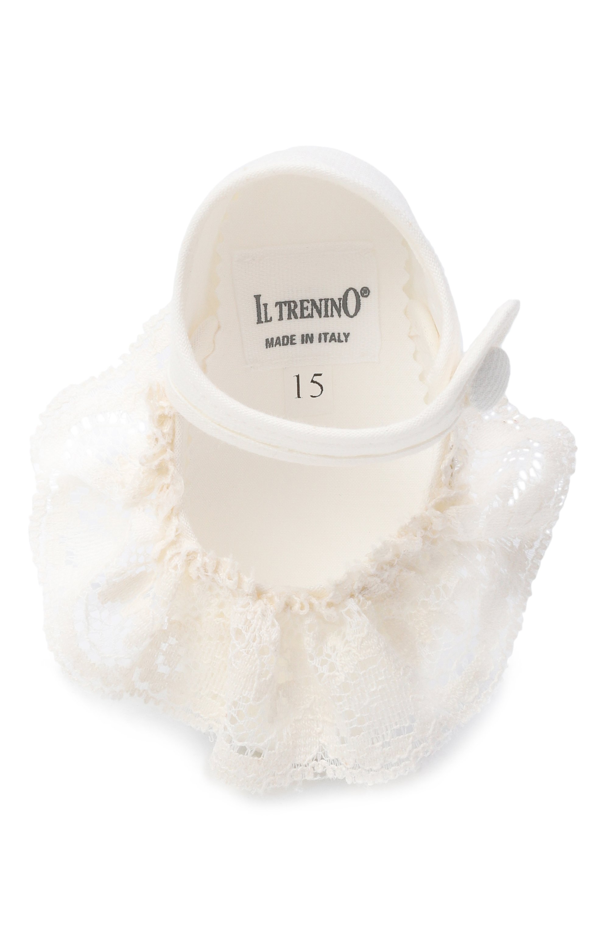 Текстильные пинетки IL TRENINO кремового цвета по цене 8710 руб., арт. FN-6005, фото 4 Текстильные пинетки IL TRENINO, арт. FN-6005, фото 4