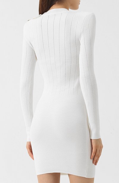 Шерстяное мини-платье с декоративными пуговицами BALMAIN, арт. 143745/K014, фото 4