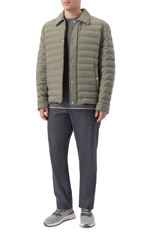 Хлопковая футболка Brunello Cucinelli M0B137451G Серый  M0B137451G Фото 2