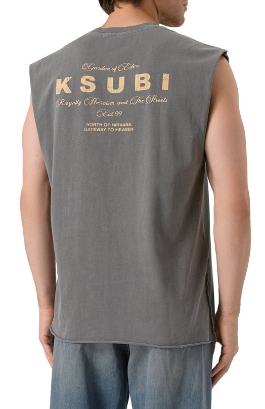 Хлопковая майка Ksubi MSP25TA001 Серый  MSP25TA001 Фото 4