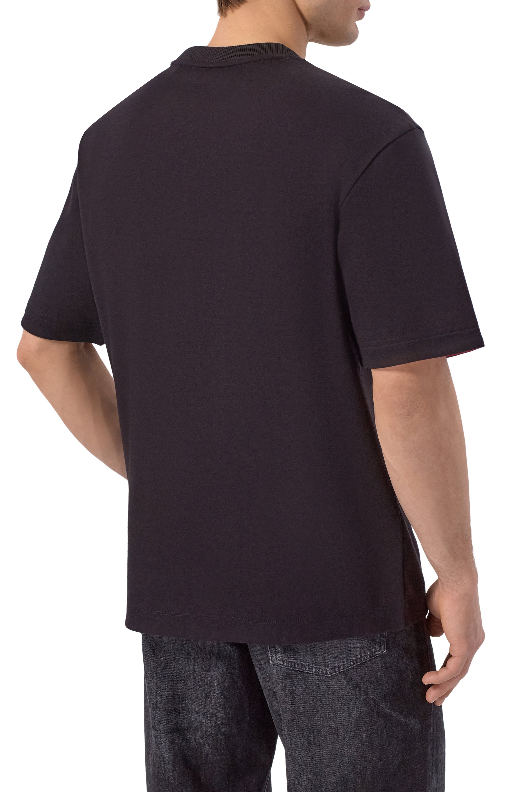 Хлопковая футболка HUGO черного цвета по цене 10950 руб., арт. 50554468, фото 4 Хлопковая футболка HUGO, арт. 50554468, фото 4