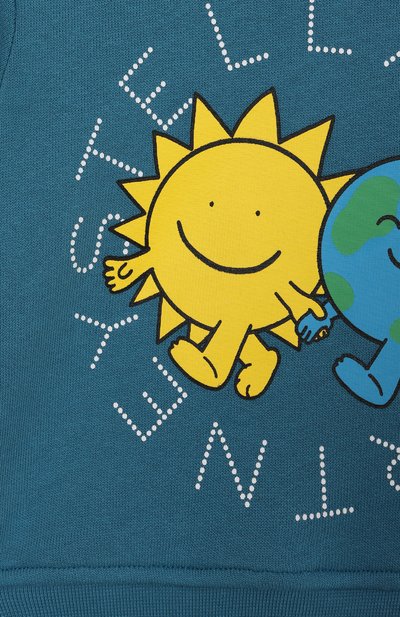 Хлопковый свитшот STELLA MCCARTNEY тёмно-голубого цвета по цене 11450 руб., арт. TX4520, фото 3 Хлопковый свитшот STELLA MCCARTNEY, арт. TX4520, фото 3