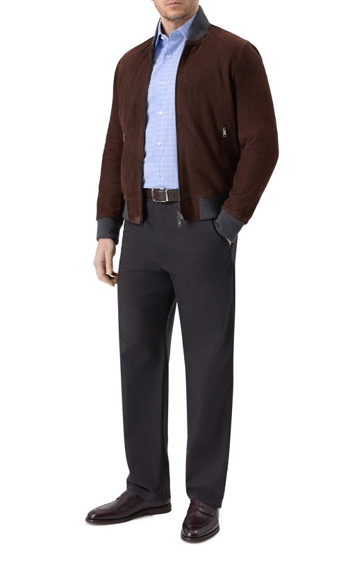 Хлопковая сорочка Brioni RCB40L/0D03T Голубой  RCB40L/0D03T Фото 2