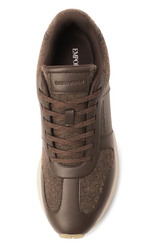 Комбинированные кроссовки Emporio Armani EM002851/AF18013 Коричневый  EM002851/AF18013 Фото 6